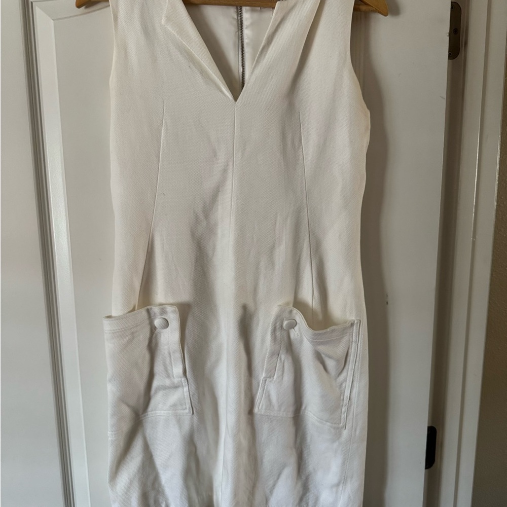 Eva Mendes White Sleeveless Dress